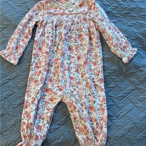 NWT Angel Dear Pink and White Floral Footie